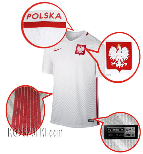  Oryginalna Koszulka Reprezentacji Polski Nike Euro2016 Home Stadium Biała Nazwisko