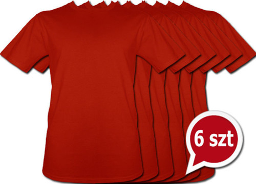 Pakiet 6 sztuk T-Shirt - Czerwony
